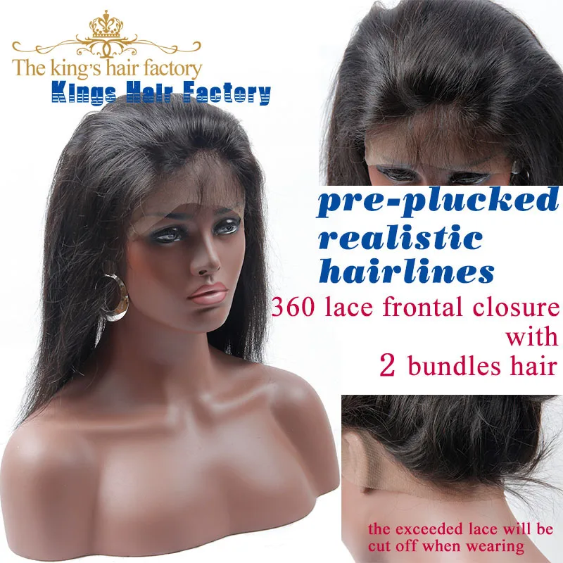 Pre Plucked 360 Lace Frontal With Bundle Brazilian Virgin font b Hair b font With Closure