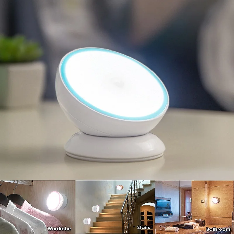 

Motion Sensor Light 360 Degree Rotating LED Night Light Security Wall Lamp for Home Bedroom Stair Kitchen Hallway