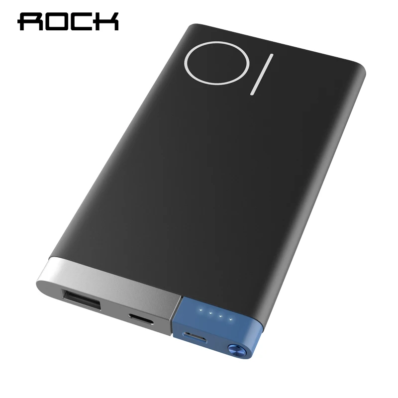 ROCK 10000mAh Power Bank Portable Phone Charger Powerbank For iPhone 7 6 for Xiaomi 6 External Battery with Dual Input Ports