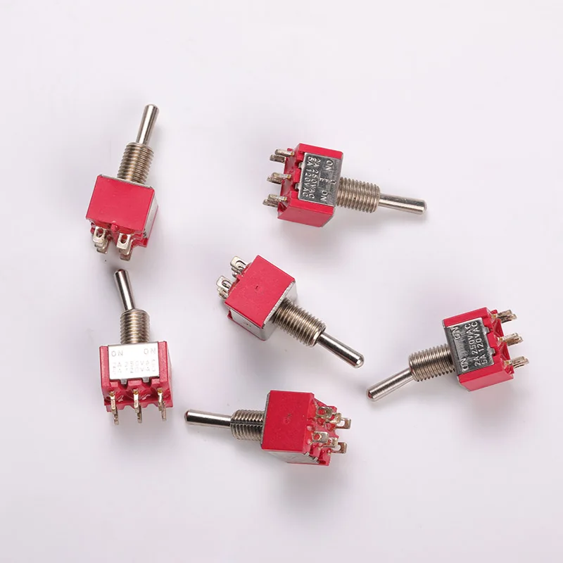

2 Pcs/Lot Shaking Head Rocker Switch Miniature Electronic Switch Current 2-5A Safety Flame Retardant Housing 3P2T/6P2T/6P3T