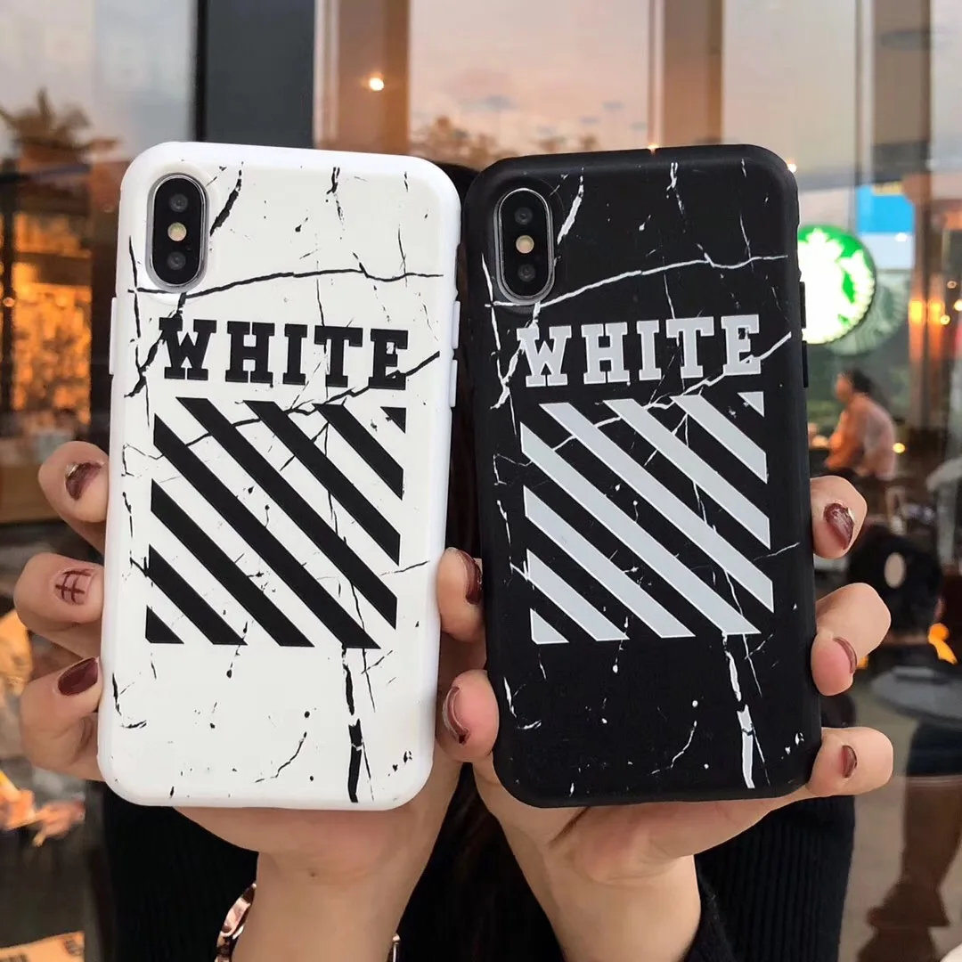 

Fashion street off marble pattern Phone Case For iPhone 6 6s 7 8 Plus X 10 Xs MAX XR white Soft silicone tpu Embossed Cover