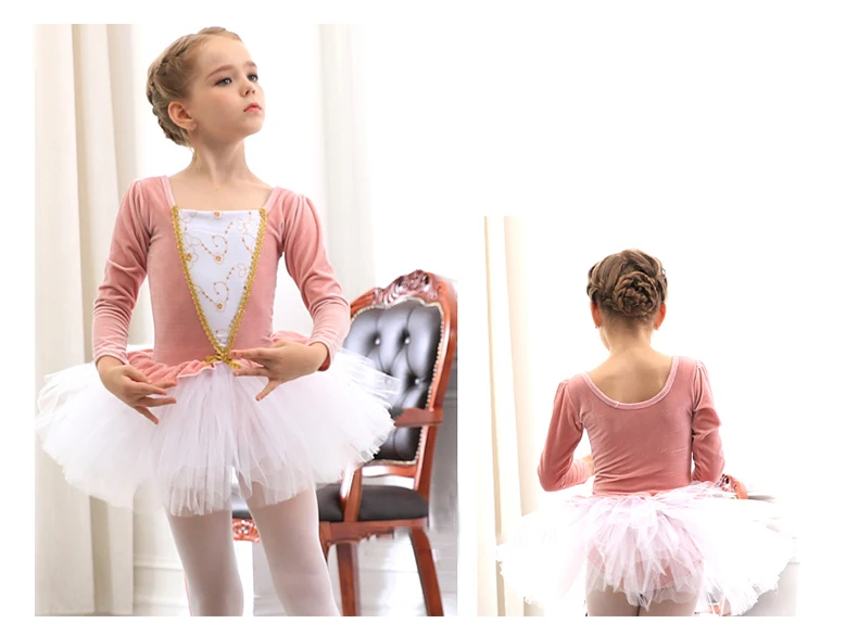 desempenho vestido para crianças ballet collant com