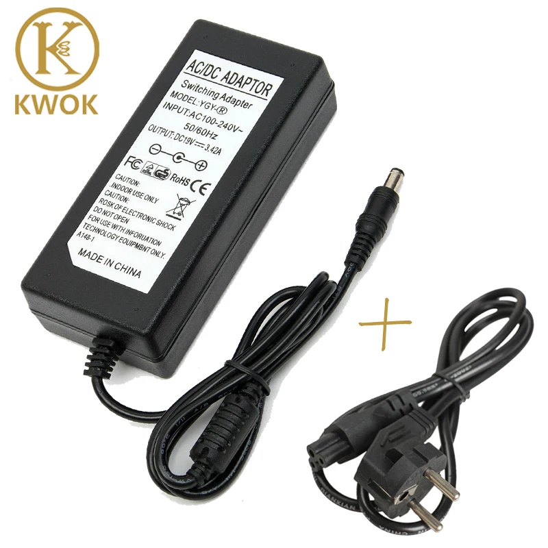 19v power cord dc 65W 3.42A  Adapter EU 19V DC Charger Charger Portable