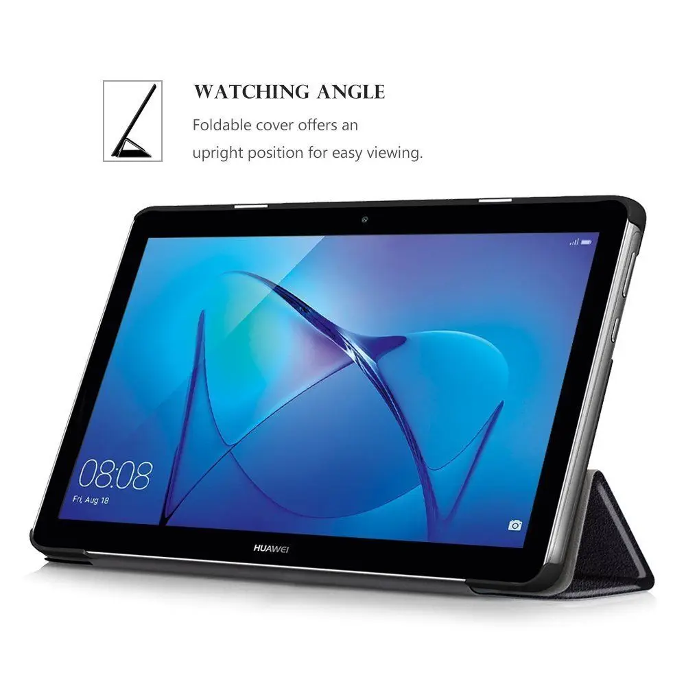 Кожаный тонкий чехол смарт подставка Фолио для Huawei MediaPad T3 10 &quotдюймовый