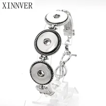 Высококачественный браслет с застежкой Серебряный браслет Винтаж 3 кнопки браслет регулируемые цепочки часы одно направление оснастки ювелирные изделия ZE312