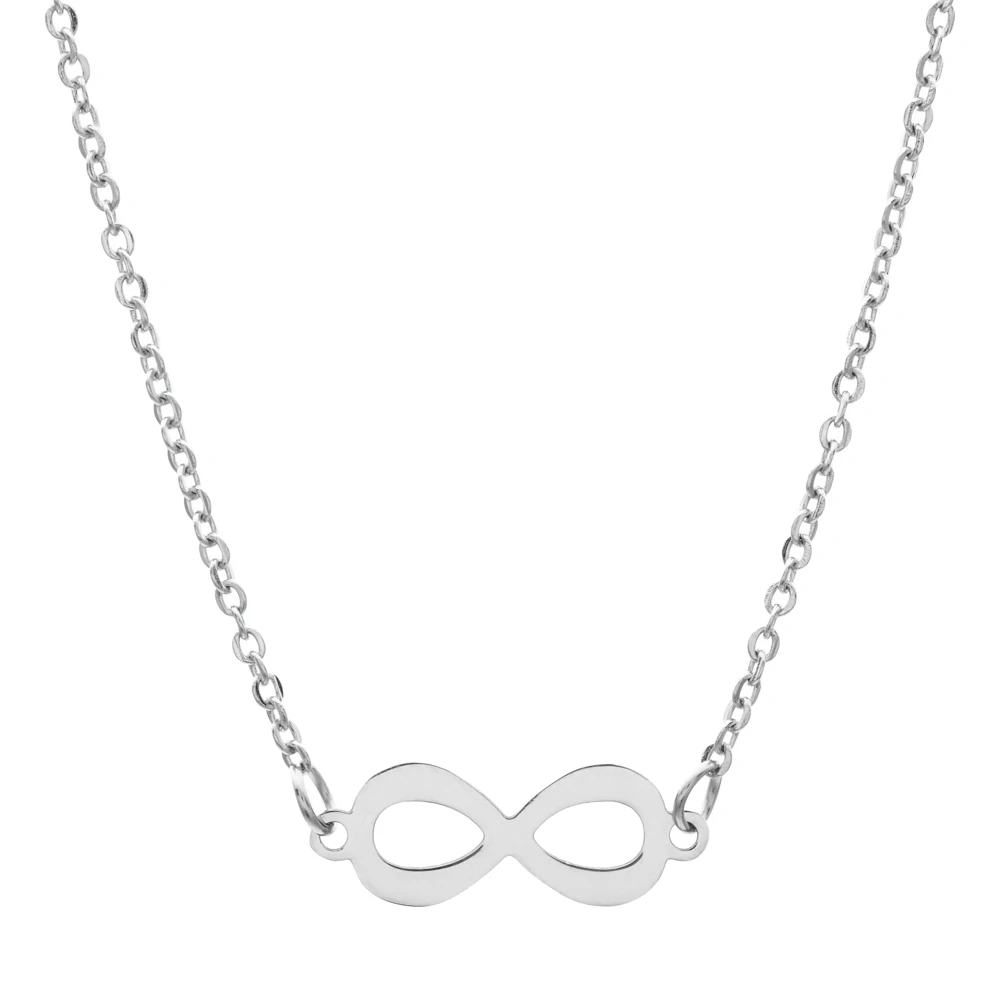 

ZMZY Silver Color Women Girl Fashion Jewelry Infinity Pendant Necklace Stainless Steel Collar Choker Boho Necklace Bijoux Gift
