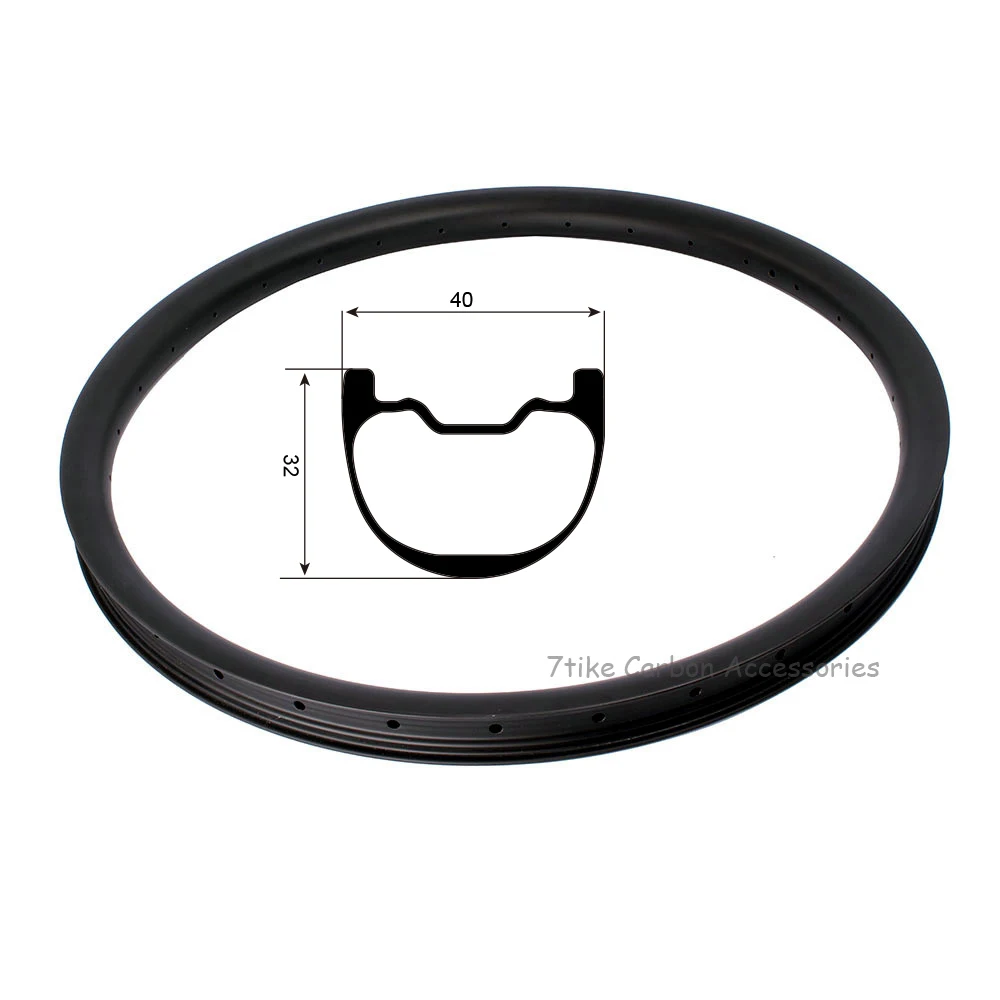 26er Zero Bead Hook Carbon MTB Rims 40mm Width Tubeless DH Hookless