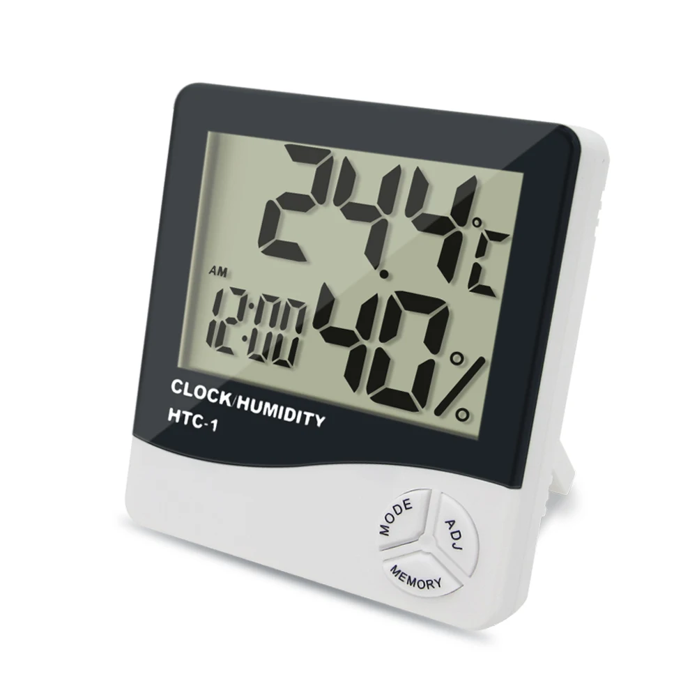 HTC-1 электронный измеритель влажности температуры для помещений ЖК-цифровой термометр измеритель влажности Метеостанция Будильник