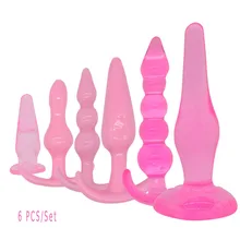 6Pcs/lot Dildo Anal Sex Toys Anal Plug Beads Butt plug Male Massager Silicone Anal Toys Male Masturbator Sex Toys for Adult Q69