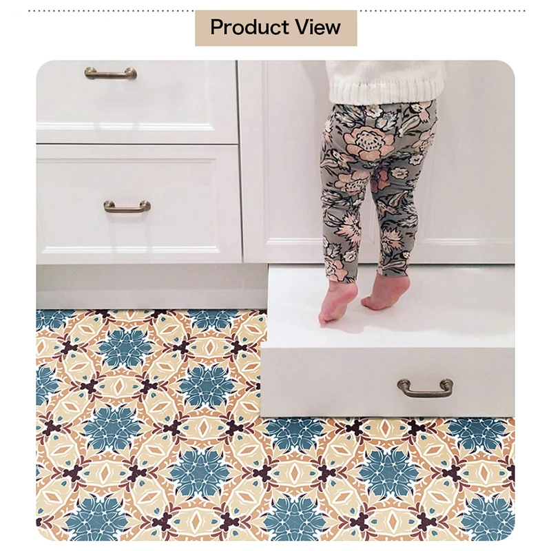

Retro Self Adhesive PVC Floor Stickers Bathroom Toilet Tiles Waterproof Stickers Home Decorations Mural Cross Gap Arts