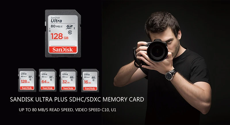 SanDisk Ultra 32 GB 16 GB 64 GB 128 GB Class 10 SD карты SDHC карты памяти SDXC C10 80 МБ/с. sd-карта Поддержка официальное подтверждение