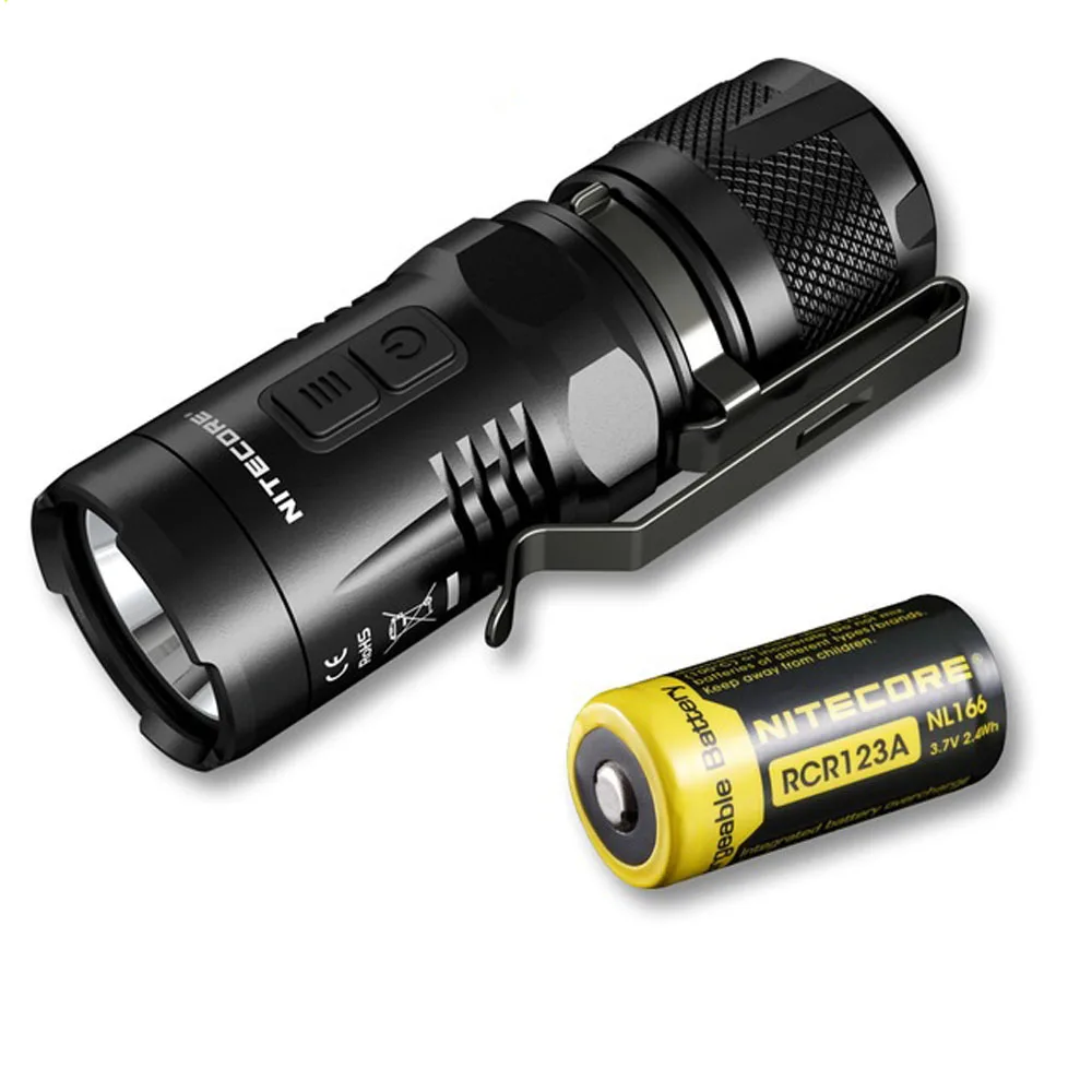 NITECORE EC11 фонарик комплект CREE XM-L2(U2) светодиодный макс 900 люмен луч расстоянии 190 м ручной фонарь с NL166 RCR123A батареи