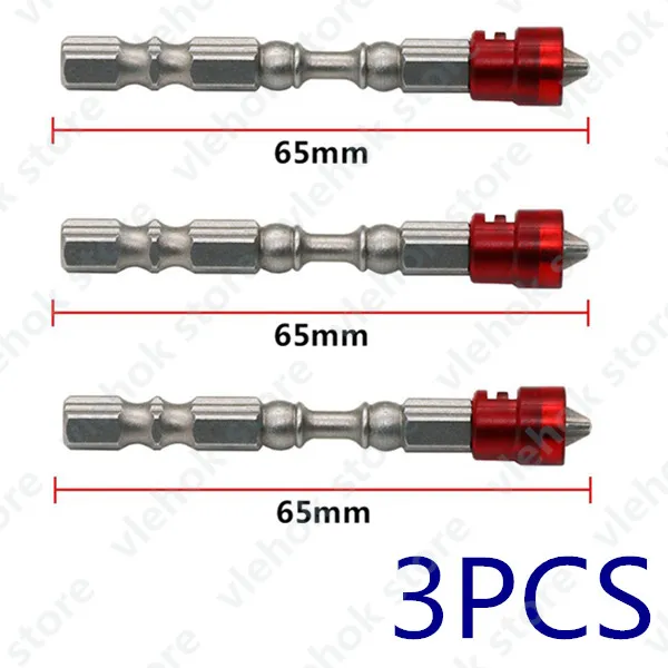 Магнитный драйвер стальная головка с шестигранным хвостовиком с намагничателем крест Магнитная партия ручной коллектор для Makita BOSCH HITACHI DeWALT Hilti worx - Цвет: 3PCS