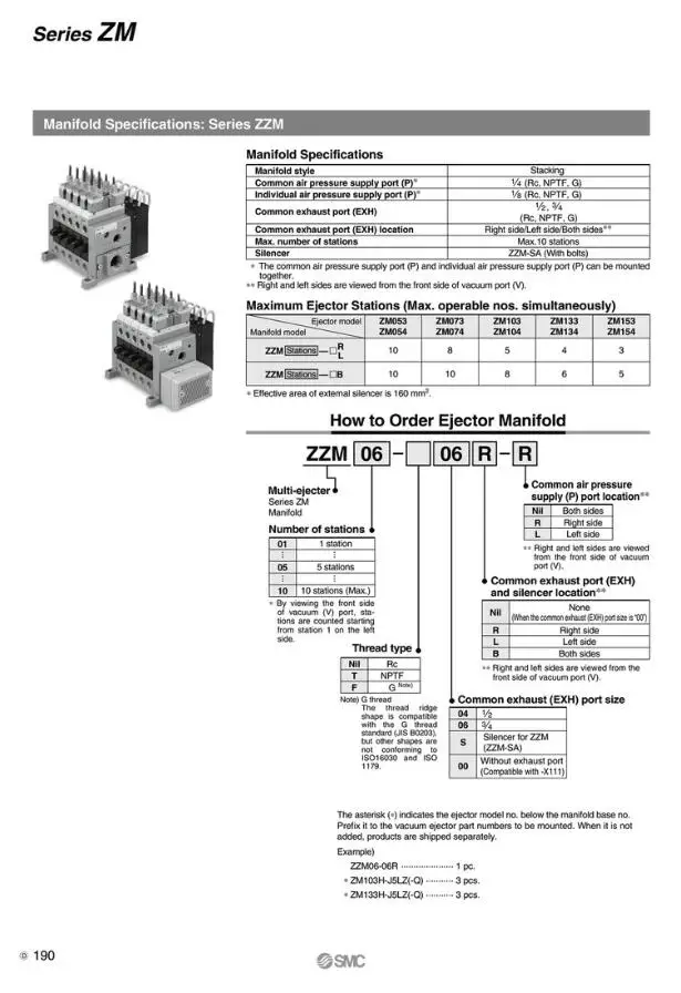 SMC серии ZM вакуумный генератор пневматические компоненты ZM103H-K5LZ ZM073M-K5LZ ZM073M-K5LZ-X107 ZM071H-K5LZ