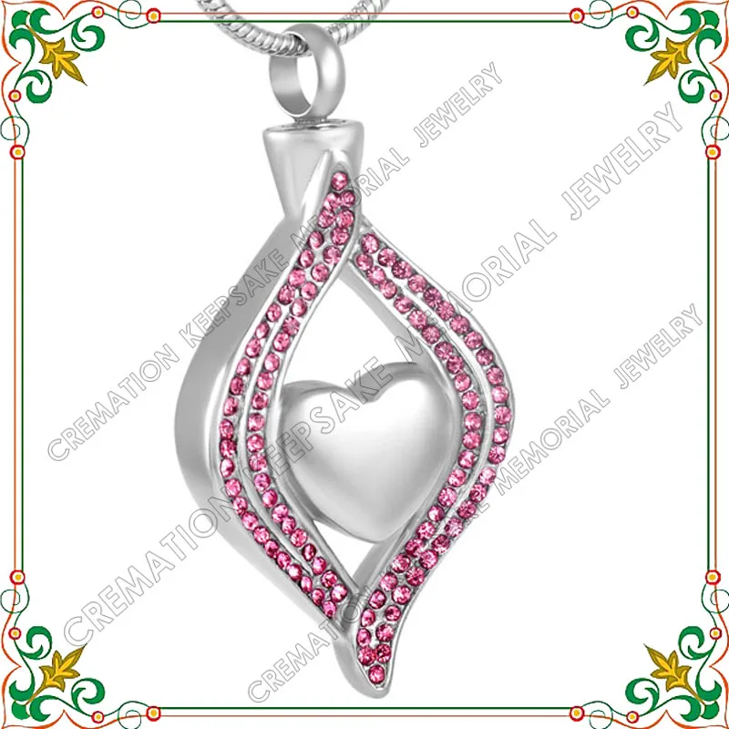CMJ8111 Cremation Jewelry unique heart in teardrop urn for ashes memorial for ashes hair pet or loved one