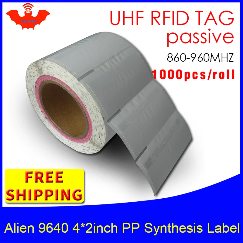 UHF RFID бирка наклейка Alien 9640 EPC6C PP синтетическая Водонепроницаемая этикетка 860-960 МГц 1000 шт клей пассивный RFID этикетка