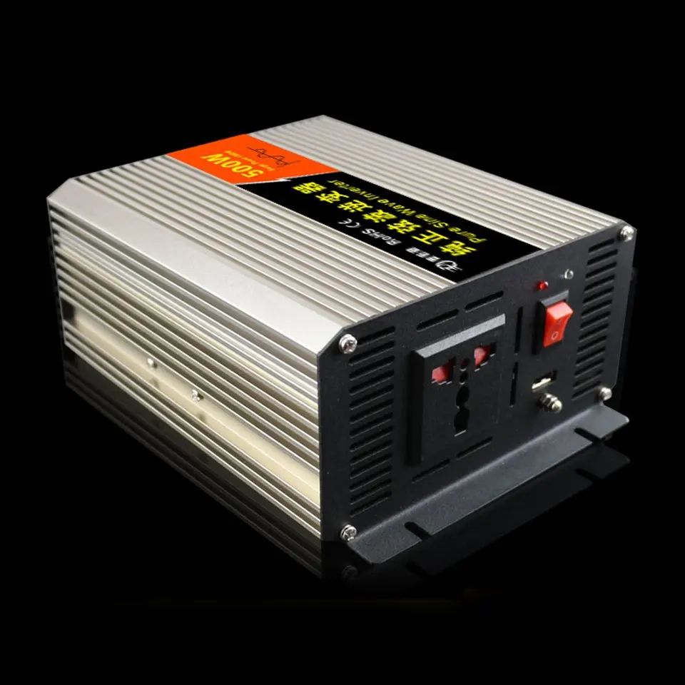 

High Conversion Efficiency Car Inverter 500W DC12V To AC110V Pure Sine Wave Inverter With USB Charge Port Transformer Hot