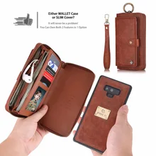 

Lanyard Multifunction Metal Ring Zipper Card Wallet Phone Bags Cases for Samsung Galaxy Note 9 N960 Note9 PU Leather Back Cover