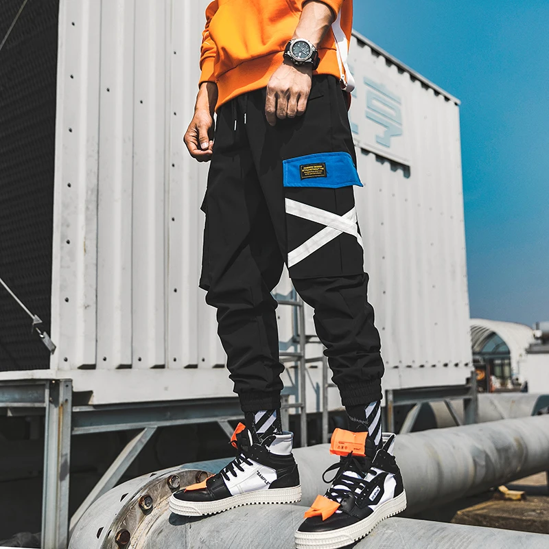 

2019 New Autumn Men Streetwear Joggers Fashion Fitness Pants Elastic Waist Harem Trousers ABZ446