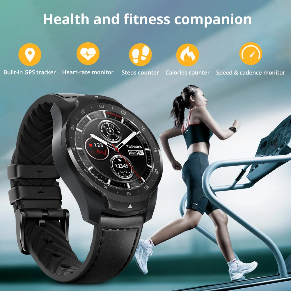 Bluetooth часы Ticwatch Pro с поддержкой NFC фирменный GPS трекер водонепроницаемость IP68