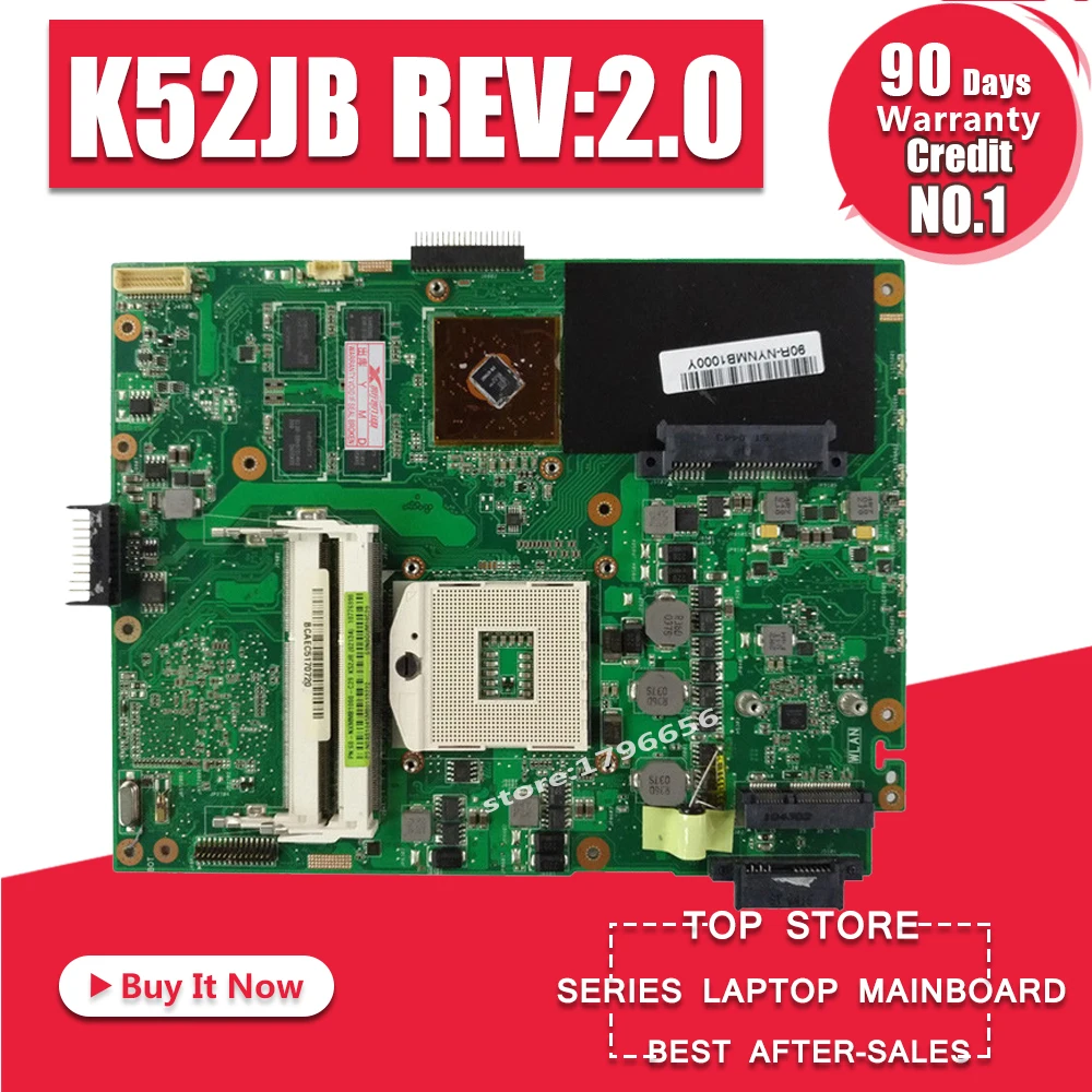 Koop K52JB REV2.0 Laptop Moederbord Voor Asus A52J X52J K52J K52JR K52JE K52JC K52JU K52JB Moederbord Test 100% Ok