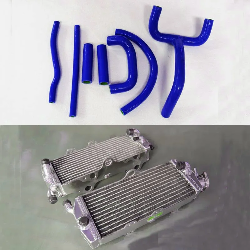 Алюминиевый радиатор и Силиконовые Радиатор нагреватель шланг, пригодный для KTM LC4 620 625 640 660 - Цвет: Синий