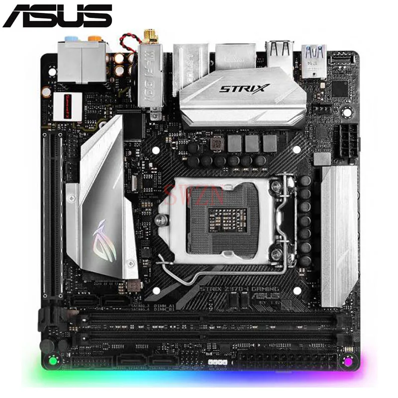 

original New Desktop motherboard For ASUS ROG STRIX Z370-I GAMING Z370 LGA 1151 2*DDR4 support 32G 4*SATA III 2*M.2 Mini-ITX