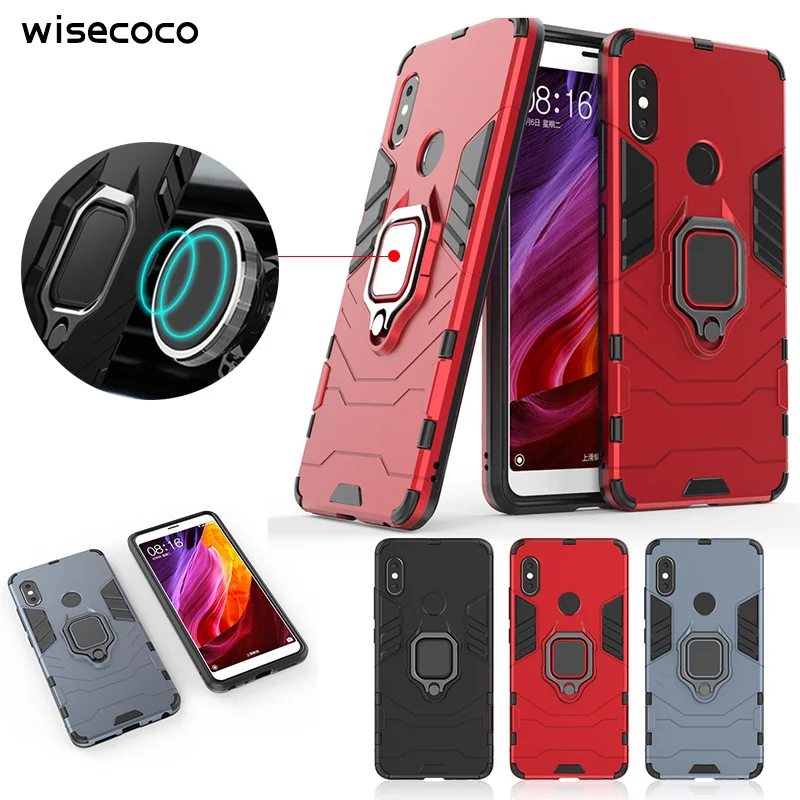 

Magnetic Phone Case For Xiaomi Redmi Note 5 Pro Shockproof Armor Car 360 Ring Holder Stand Hard Back Cover for redmi note 5 caso