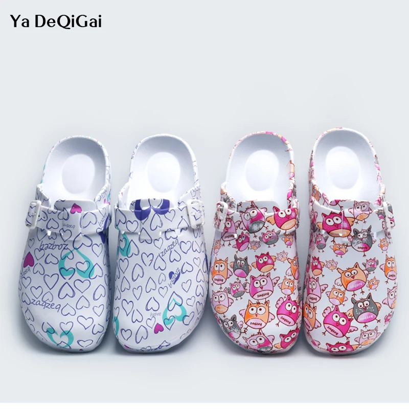 

IF new Surgical room Slippers Doctor Surgical shoes Nurse shoes women Printed sandals and slippers Experimental non-slip shoes