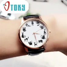 OTOKY Willby 1PC Cute Black Cat Printed Quartz Wrist Watch For Men Women 161222 Drop Shipping