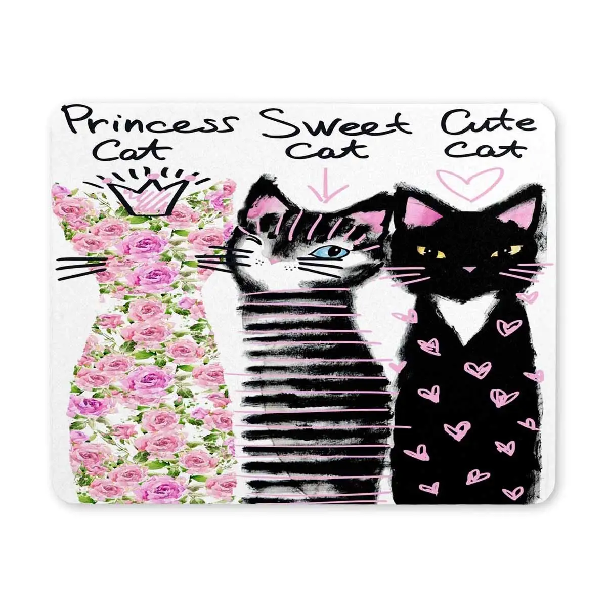 Милый Кот акварель котенок индивидуальные Прямоугольный Коврик для мыши игровой коврик для мыши