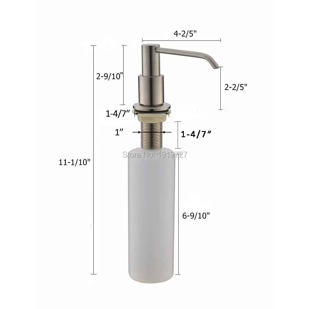 Soap Dispenser Soap Pump New Brushed Nickel Metal Stainless Steel Kitchen Sink Bottle Liquid Soap Dispenser Built In Hand Soap Dispenser Pump