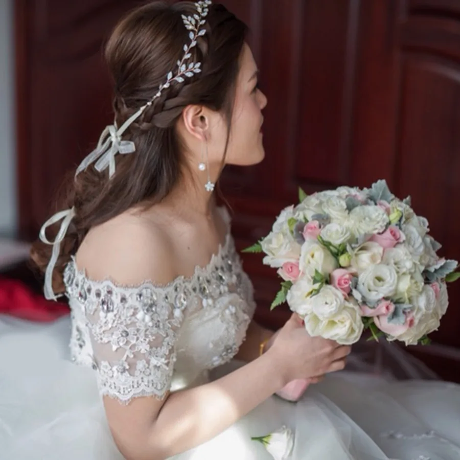 Западные Свадебные украшения головной убор для невесты ручной работы хрустальные аксессуары для волос, Корона цветочное украшение для волос с кристаллами