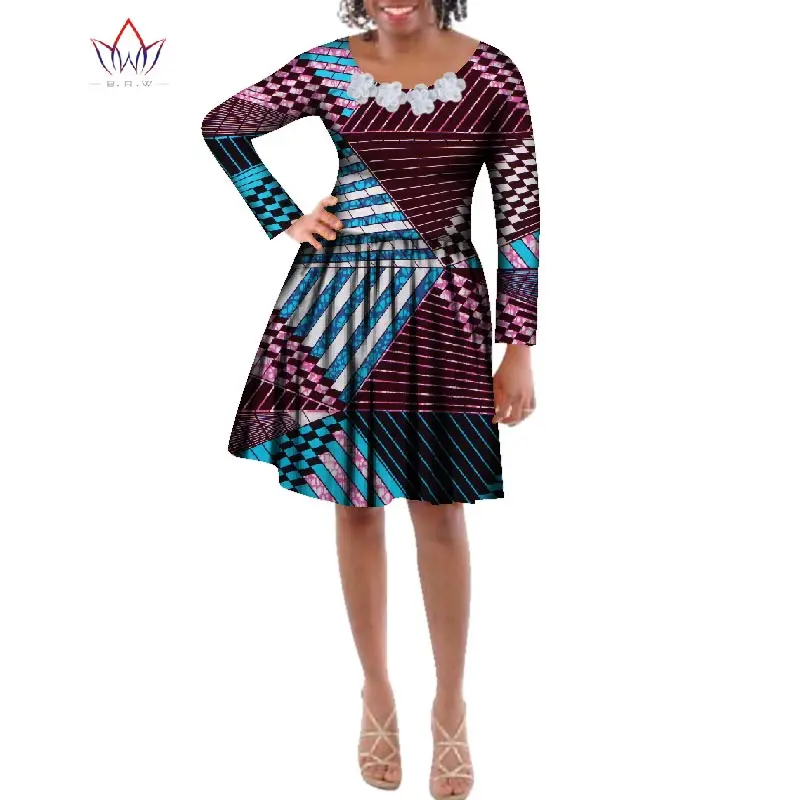 2019 новые летние африканские Дашики Анкара короткие платья для женщин с принтом женская африканская одежда длиной до колена женская одежда