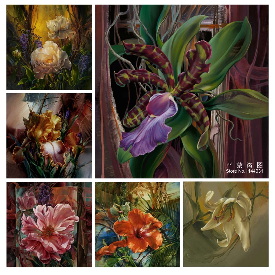 5D Diamond Embroidery Flowers Rhinestone Kits Cross Stitch Full Square Drill Needlework Painting Craft Mosaic Home Decor | Дом и сад