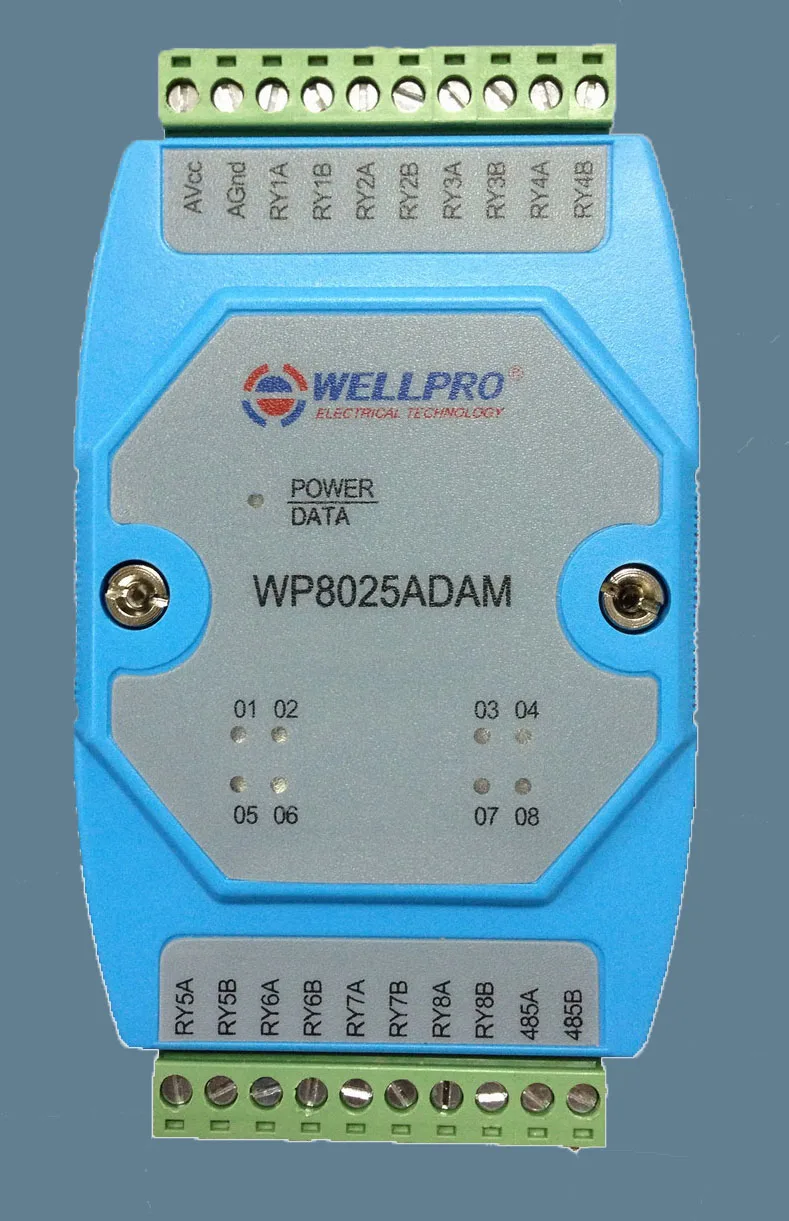 8 normally open relay module RS485 MODBUS communication