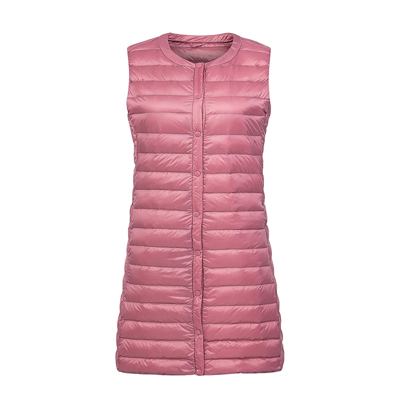 Koop NewBang Merk Ultralichte Down Vest Vrouwen Lange Vest Winddicht Lichtgewicht Warm Vest Vrouwelijke Down Jas Lange Slanke Mouwloze