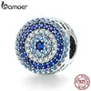 BAMOER-Bracelets en argent Sterling 925, perles en Zircon cubique, bleu, porte-bonheur, colliers, nouvelle mode, SCC915, bijoux à bricoler soi-même ► Photo 1/6