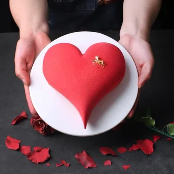 

Two Sizes Romantic Heart Shape Mousse Cake Silicone Mold Valentine's Day Wedding Anniversary Cake Jelly Pudding Soap mold