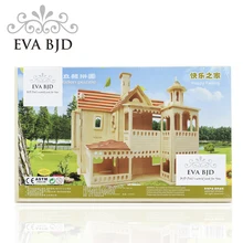 3D деревянные головоломки вилла модель комплект модели и строительство игрушки детские головоломки 3D деревянные головоломки настольная игра C0014-08