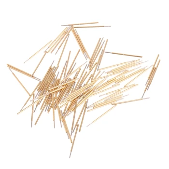 

100 Pcs Spring Test Probe Pogo Pin P50-Q1 Dia 0.68mm Length 16mm Gold