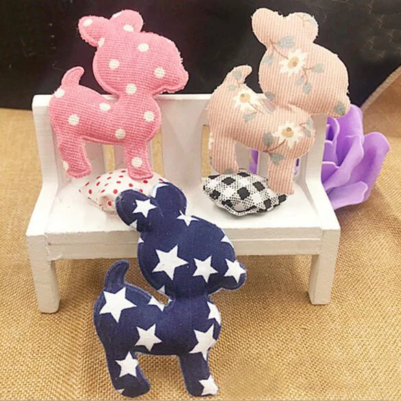 

4.5x7cm 24pcs Children's hair Clip Accessories DIY Handmade Deer Shape Padded Applique for Headwear Decoration