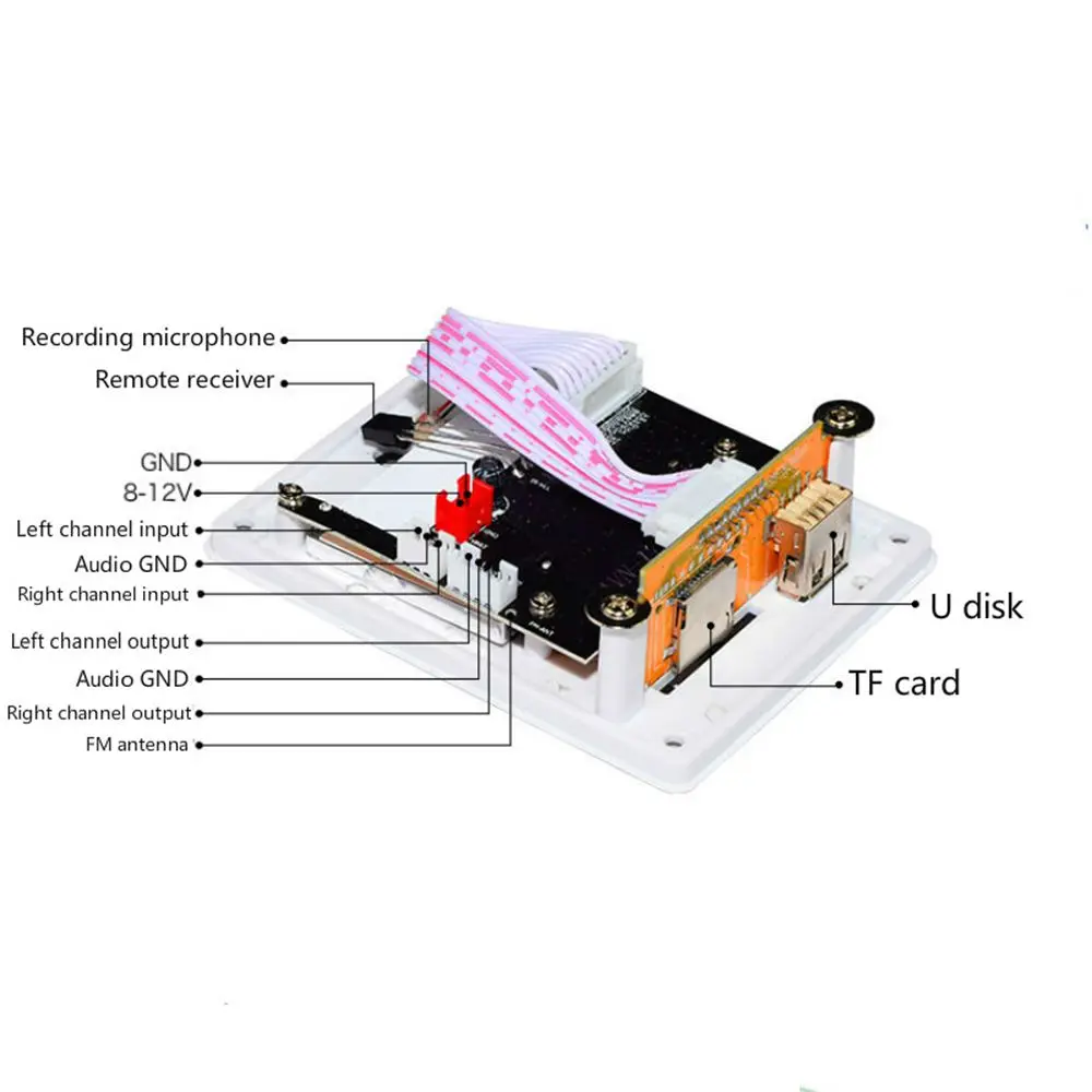 LEORY аудио bluetooth MP3 декодер плата аудио приемник модуль DAC декодирование USB SD WAV WMA AUX FM DC 8-12V Светодиодный дисплей