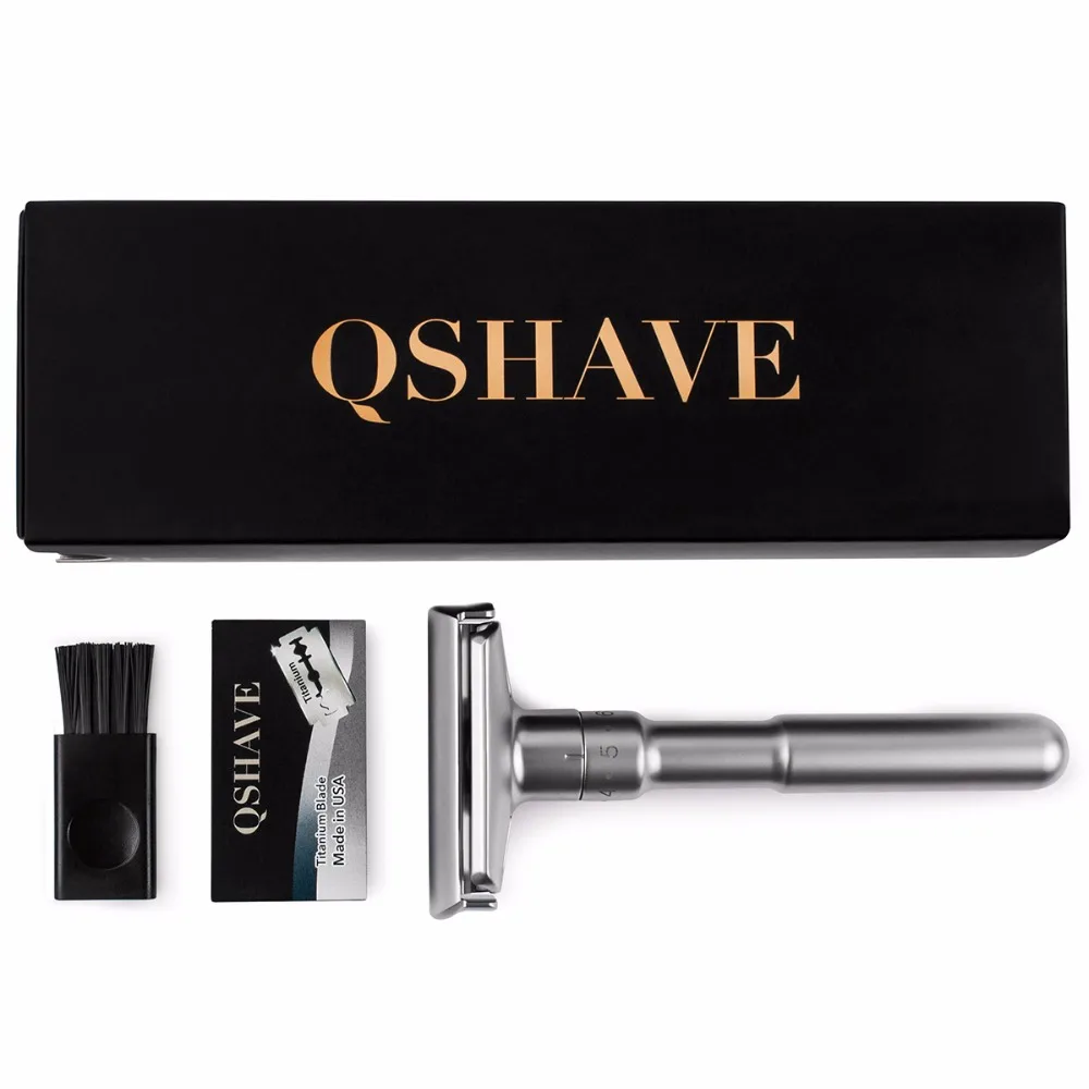 Qshave IT Double Edge Safety Razor Blade Classic Safety Razor Blade Straight Razor Titanium Blade Made in USA, 5 Blades