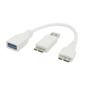 

White Micro USB 3.0 OTG Host Cable for Flash Disk & SSD with white USB Adapter