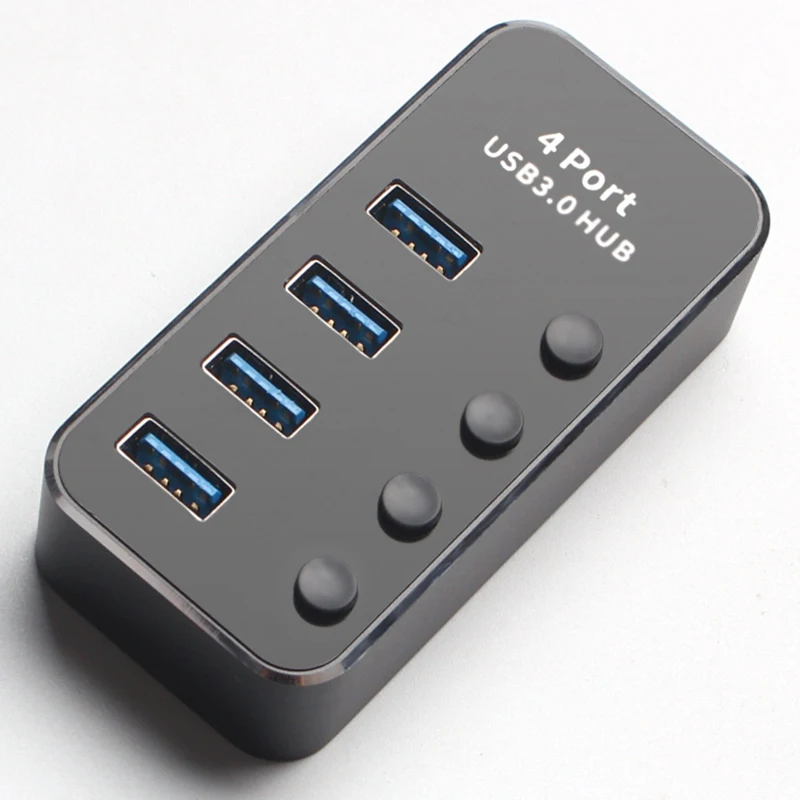 OPQ-алюминиевый сплав Многофункциональный USB 3,0 концентратор независимый переключатель светодиодный индикатор высокая скорость передачи 5 Гбит/с Поддержка горячей замены