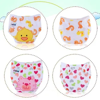 

5 Pcs Diapers + 10 Pcs Inserts Reusable Adjustable Cotton Soft Baby Mesh 7 Type Diapers Ctrx0054