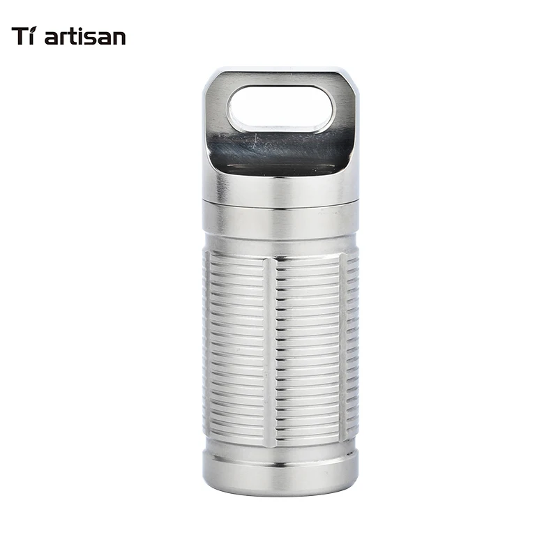 

Tiartisan Portable Titanium Pill box Case Waterproof Battery Storage Ultralight Titanium Container Ta6110Ti