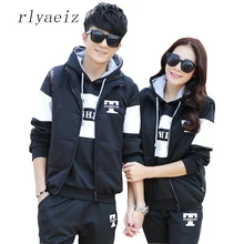 Rlyaeiz высококачественный осенний спортивный костюм для мужчин зимний повседневный спортивный костюм толстовки+ штаны+ жилеты комплект из 3 предметов Мужская спортивная одежда