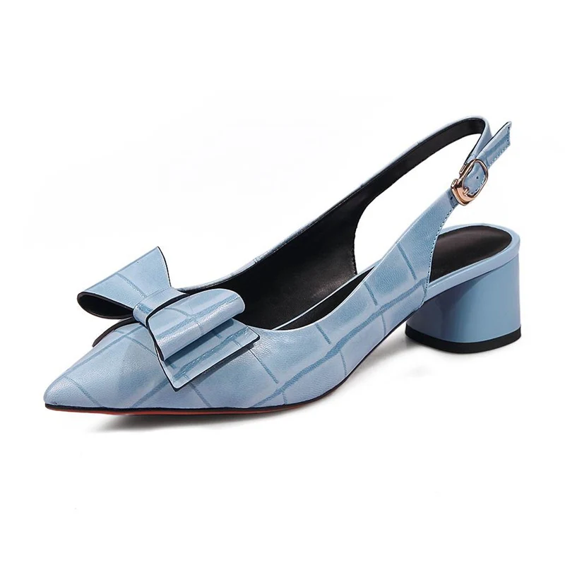 Krazing pot/женские туфли-лодочки из натуральной кожи на высоком каблуке с закрытым ремешком сзади Брендовые вечерние туфли с острым носком и бантом; L73